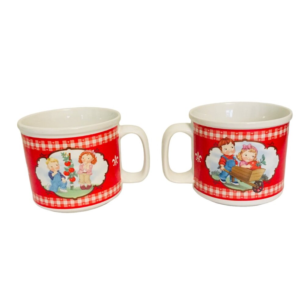 2 Vintage Campbell’s Kid’s Pair 2002 Soup Mugs Collectibles Excellent Condition